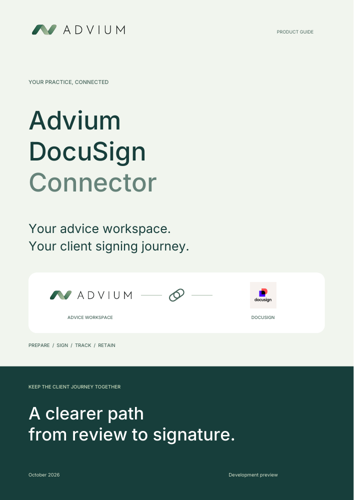 Cover of the Advium DocuSign Connector guide